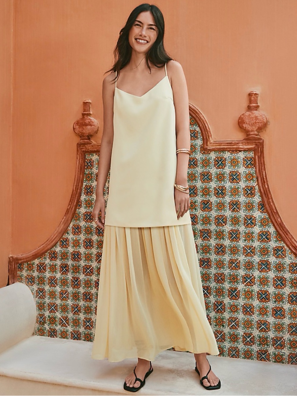 LOFT Scarf Mixed Media Maxi Dress